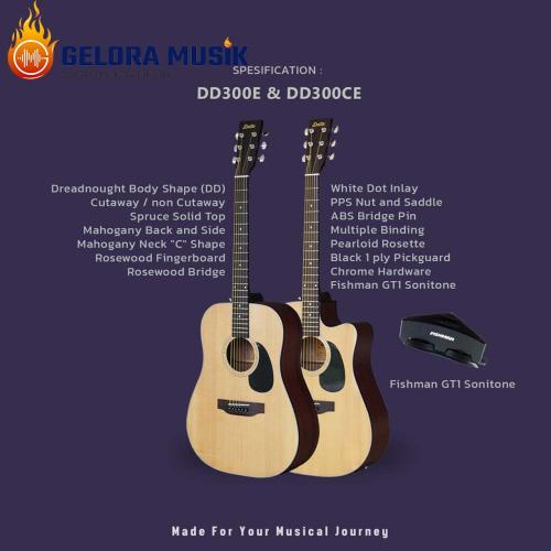 Gitar Akustik Elektrik Delta DD300CE