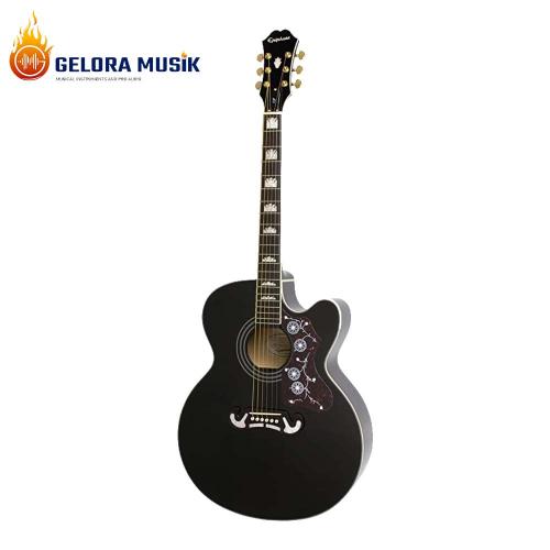 Gitar Akustik Elektrik Epiphone J-200EC Studio Black EEJ2BKGH1