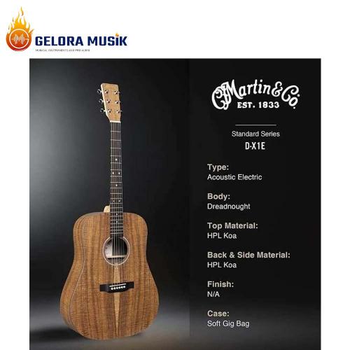Gitar Akustik Elektrik Martin HPL KOA 11DX1E-01 W/Bag