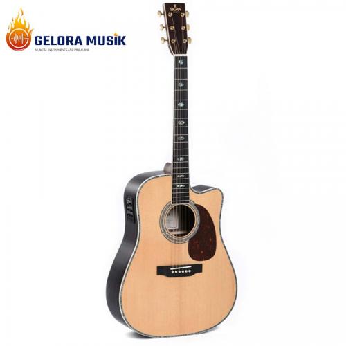 Gitar Akustik Elektrik Sigma DTC-41E Tilia Dread Nat W/Bag
