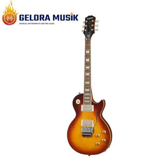 Gitar Elektrik Epiphone Les Paul Custom Alex Lifeson Axcess Quilt w/Hard Case Ruby EILPACQALRUBGH1
