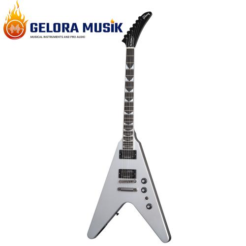 Gitar Elektrik Gibson Dave Mustaine Flying V EXP Silver Metallic w/case DSVX00S1BC1