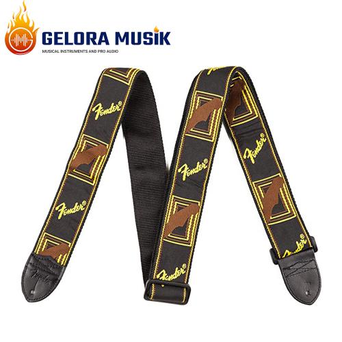  Strap Gitar Fender Quickgrip Monogram, Black/Yellow/Brown